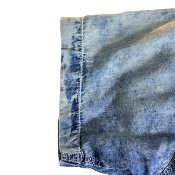 Vintage Company 81 Button Down Shirt Mens Large Blue Y2K Acid Wash Anchor Print - Picture 10 of 15